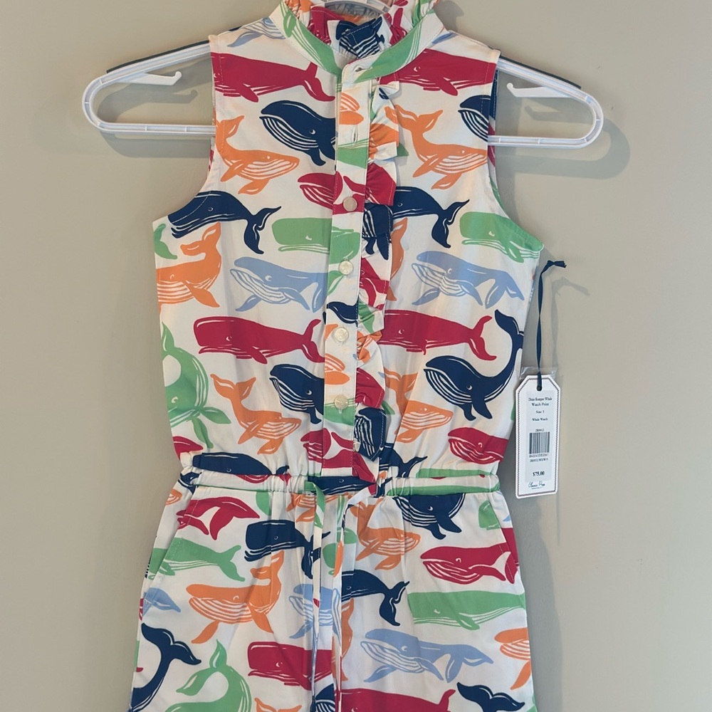 Classic Prep Multicolor Whale Print Kids One Piece